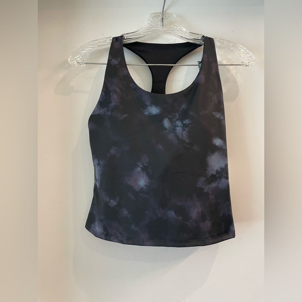 Old Navy Active - Black, Purple, & Blue Fitted Crop Tank Top Built-In Bra